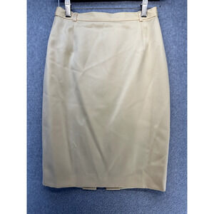 Vintage Escada Margaretha Ley Womens Skirt Pencil Size 36 Yellow Cream Straight